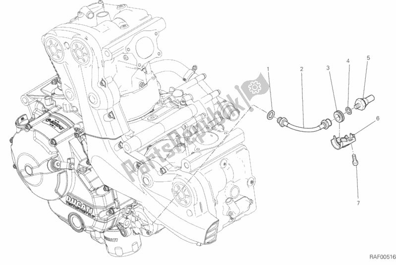 Toutes les pièces pour le Interrupteur, Pression D'huile du Ducati Monster 821 Stealth USA 2019